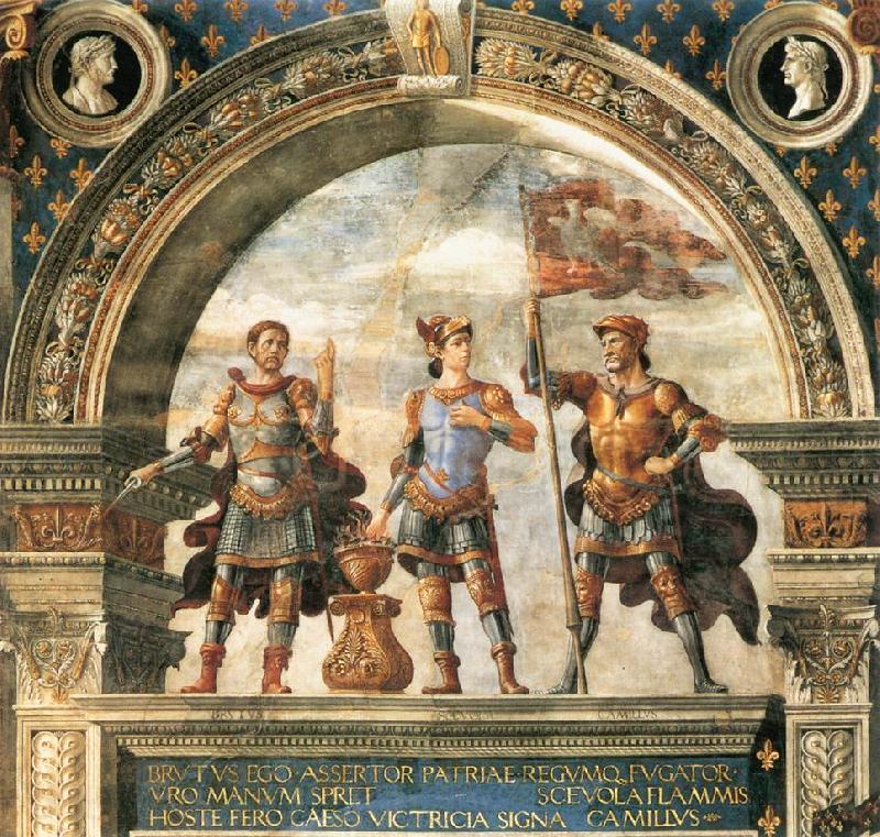GHIRLANDAIO, Domenico Decoration of the Sala del Gigli Spain oil painting art